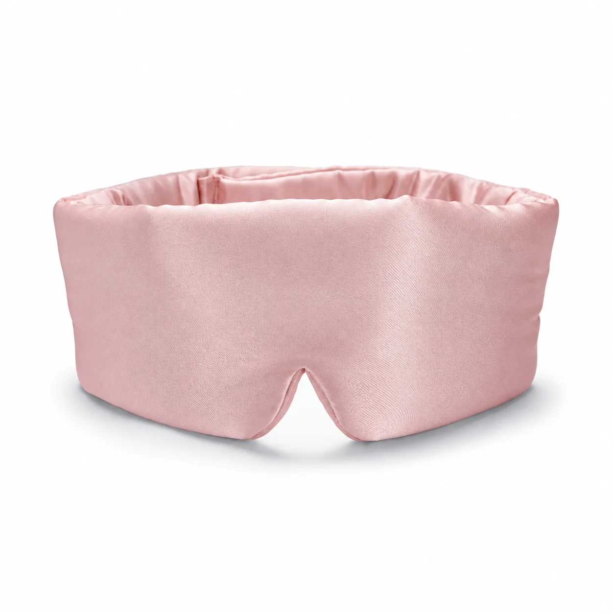 Illustrative front view of the soft pink mulberry silk sleep mask